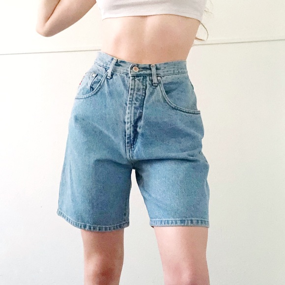 high rise knee length shorts